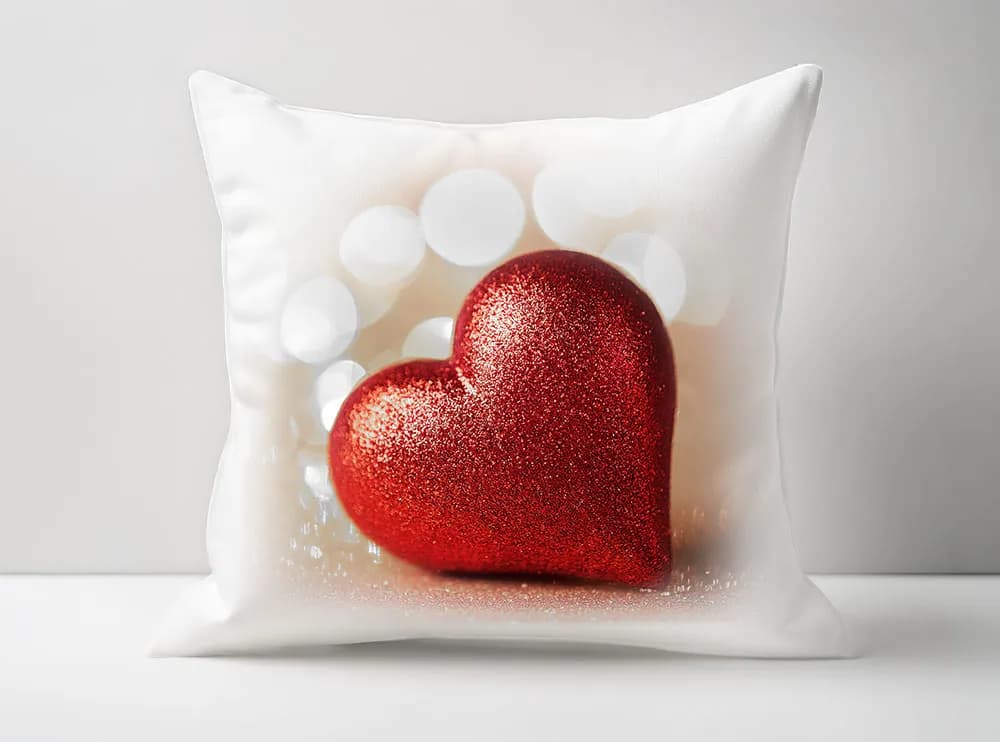 Sparkling Love Heart cushion 