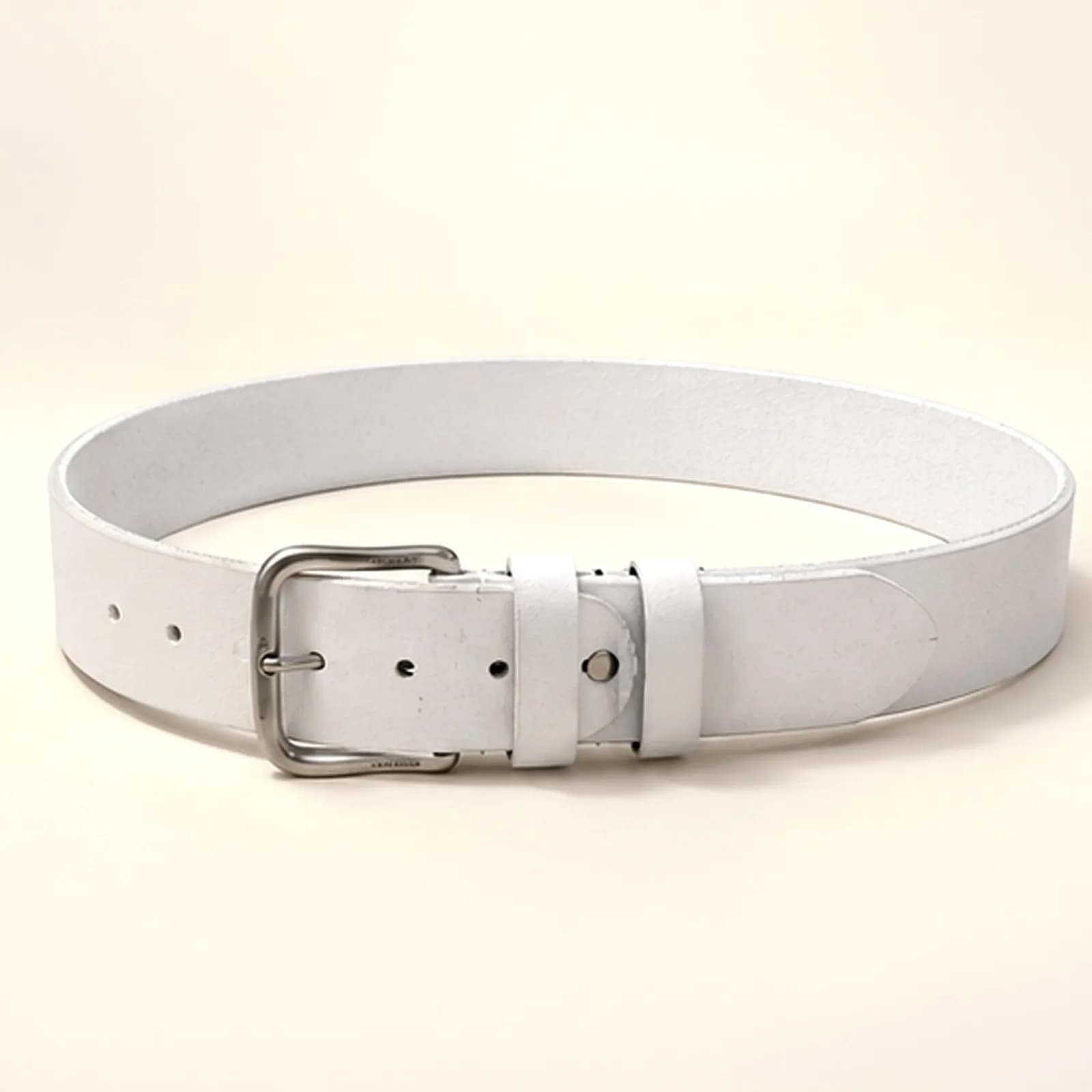 White Premium Leather Belt