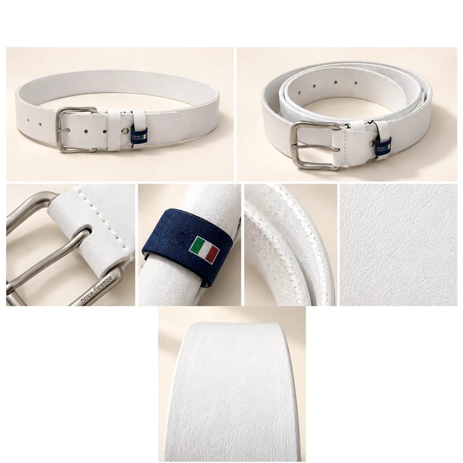 White Premium Leather Belt - 2