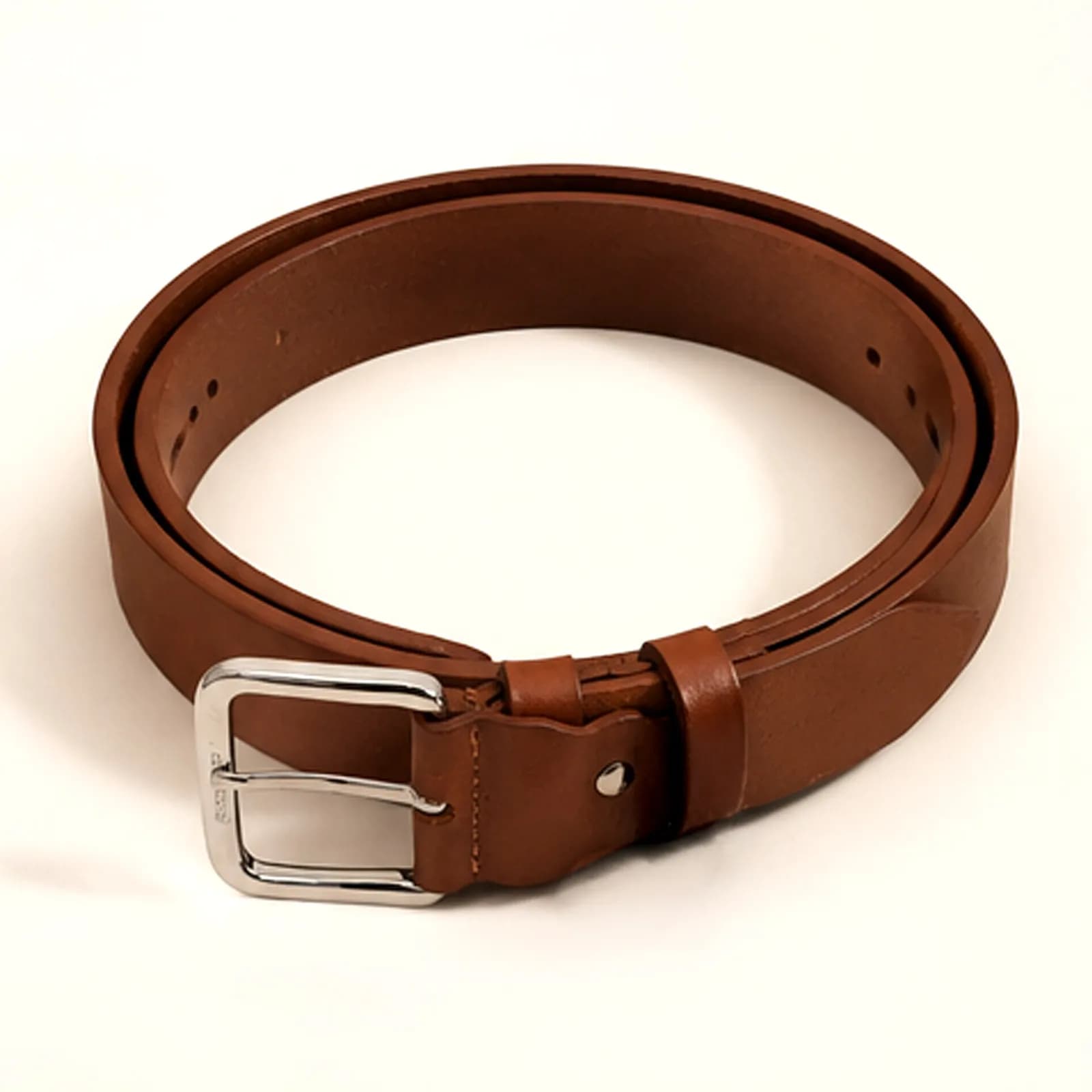 Genuine Leather with Brushed Chrome Buckle - 2