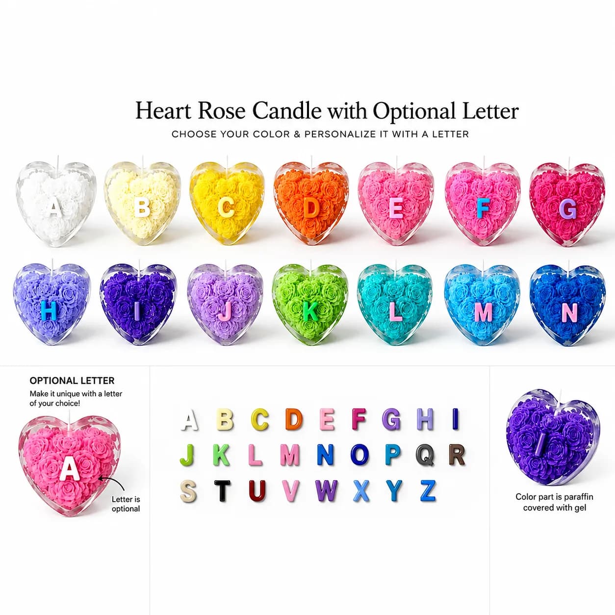 Mini Heart Candle (covered by soft layer) - 2