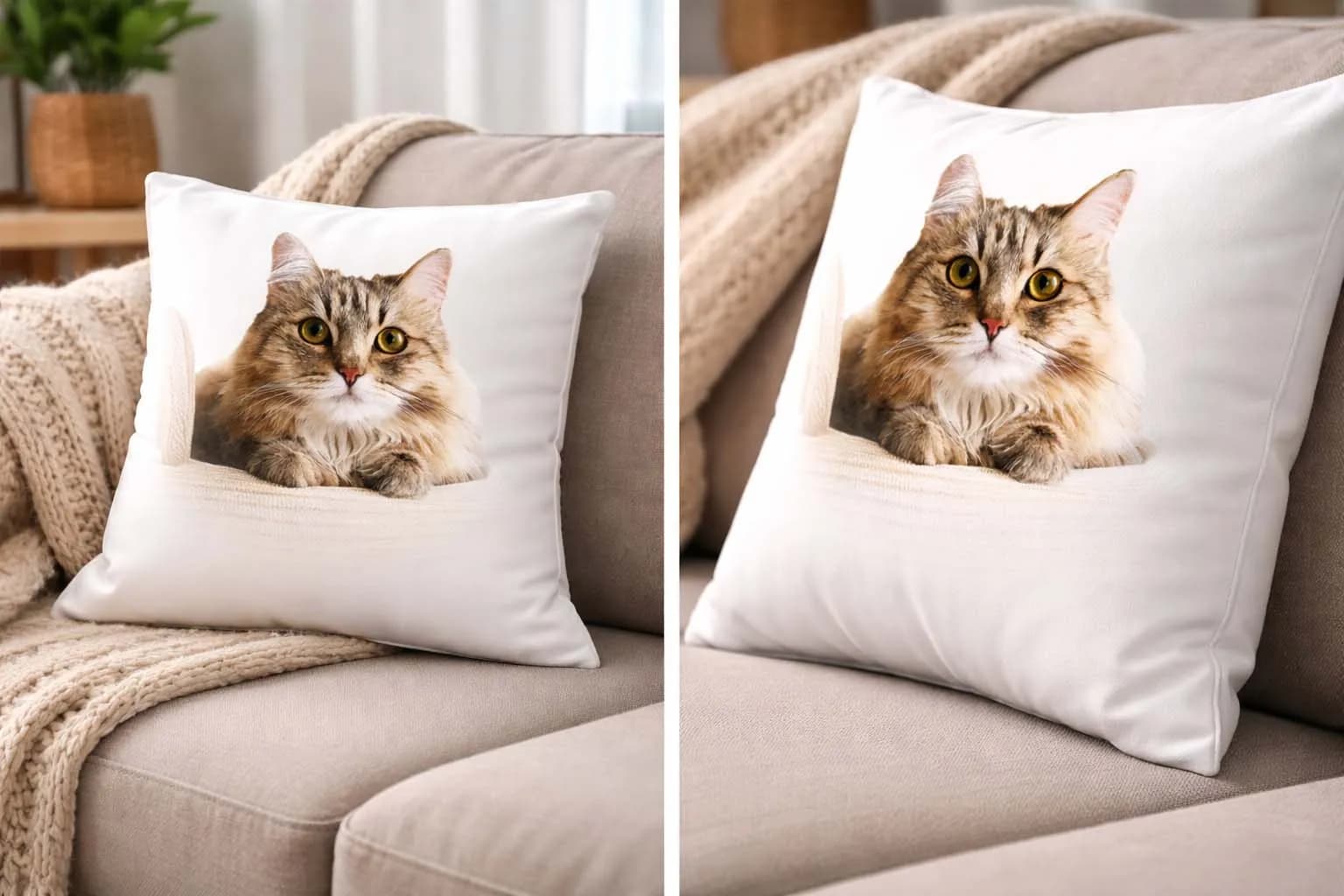 Cozy Whiskers Cat Decorative Throw Cushion - 2