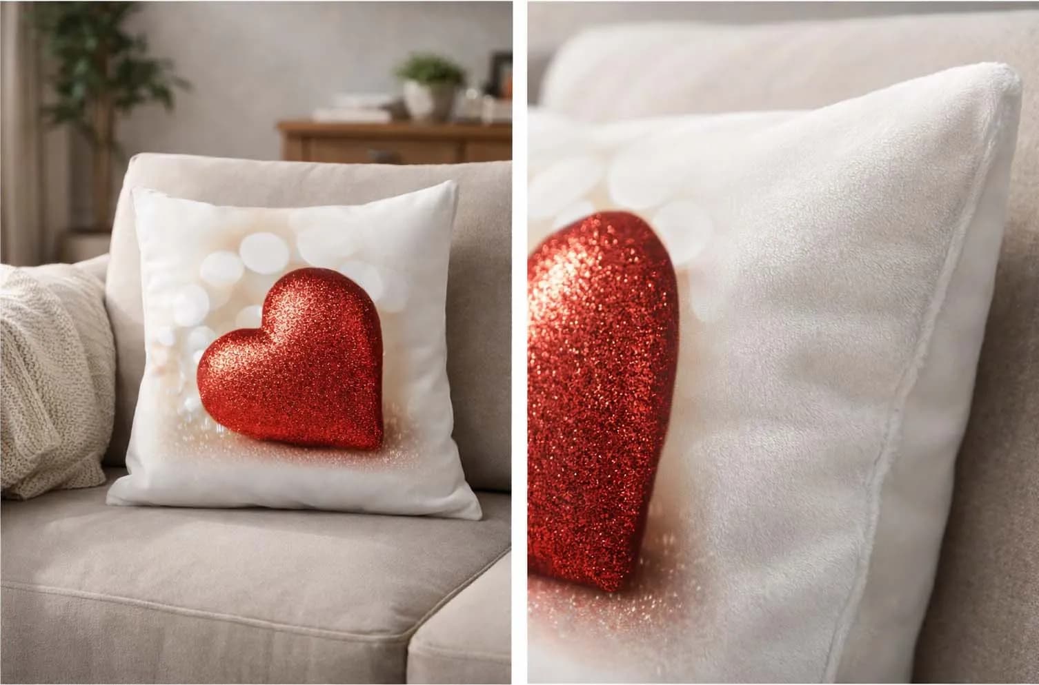 Sparkling Love Heart cushion - 2