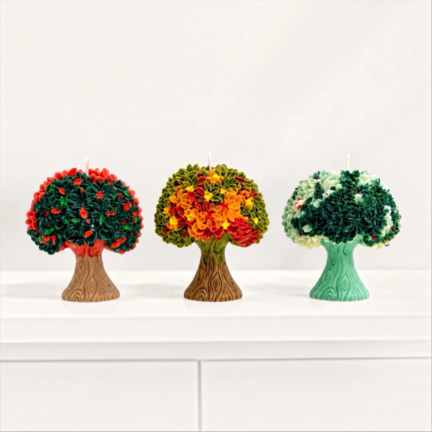 Mini Tree Shaped Floral Candle - 2