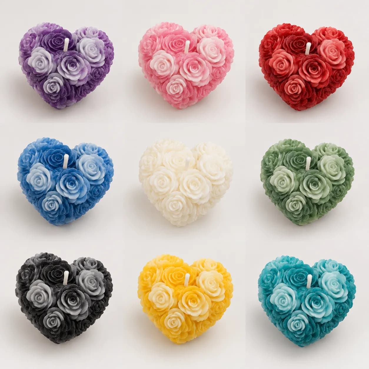Mini Heart Roses Candle